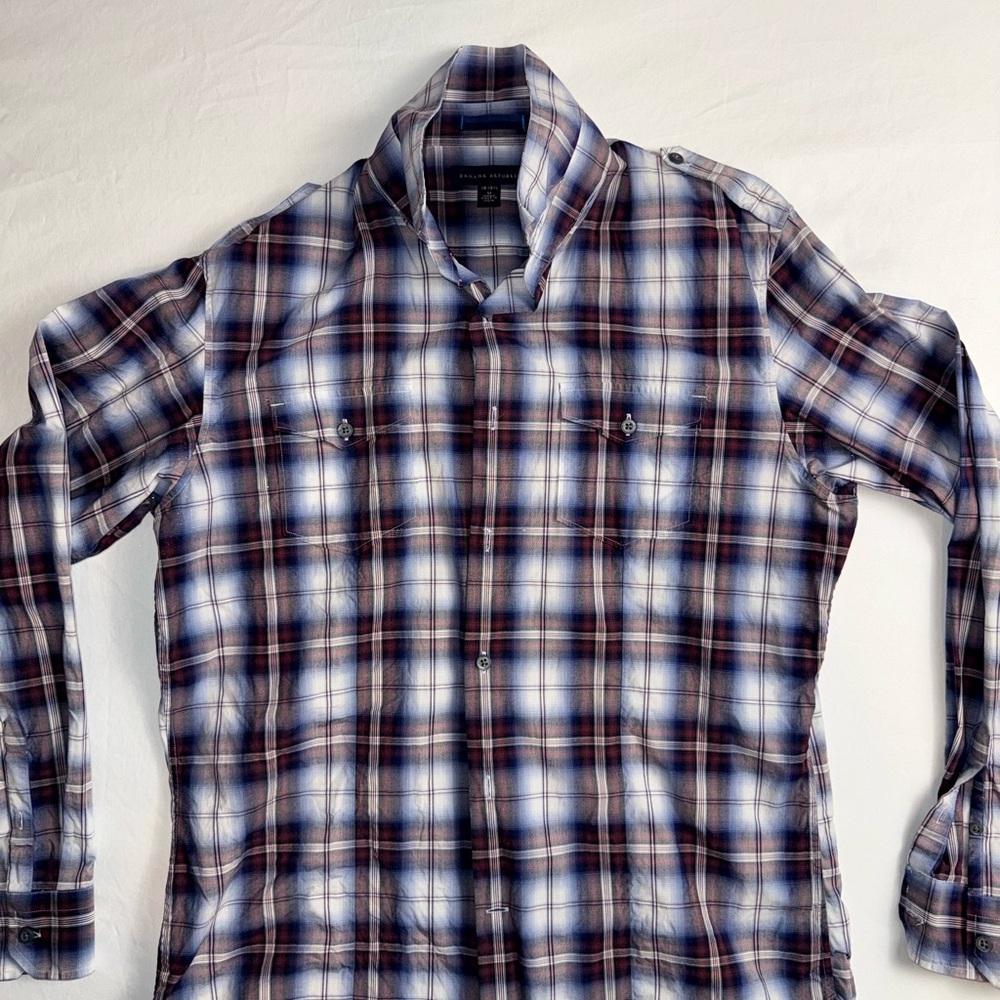 Men’s Banana Republic Plaid Button-Down Shirt Size Medium